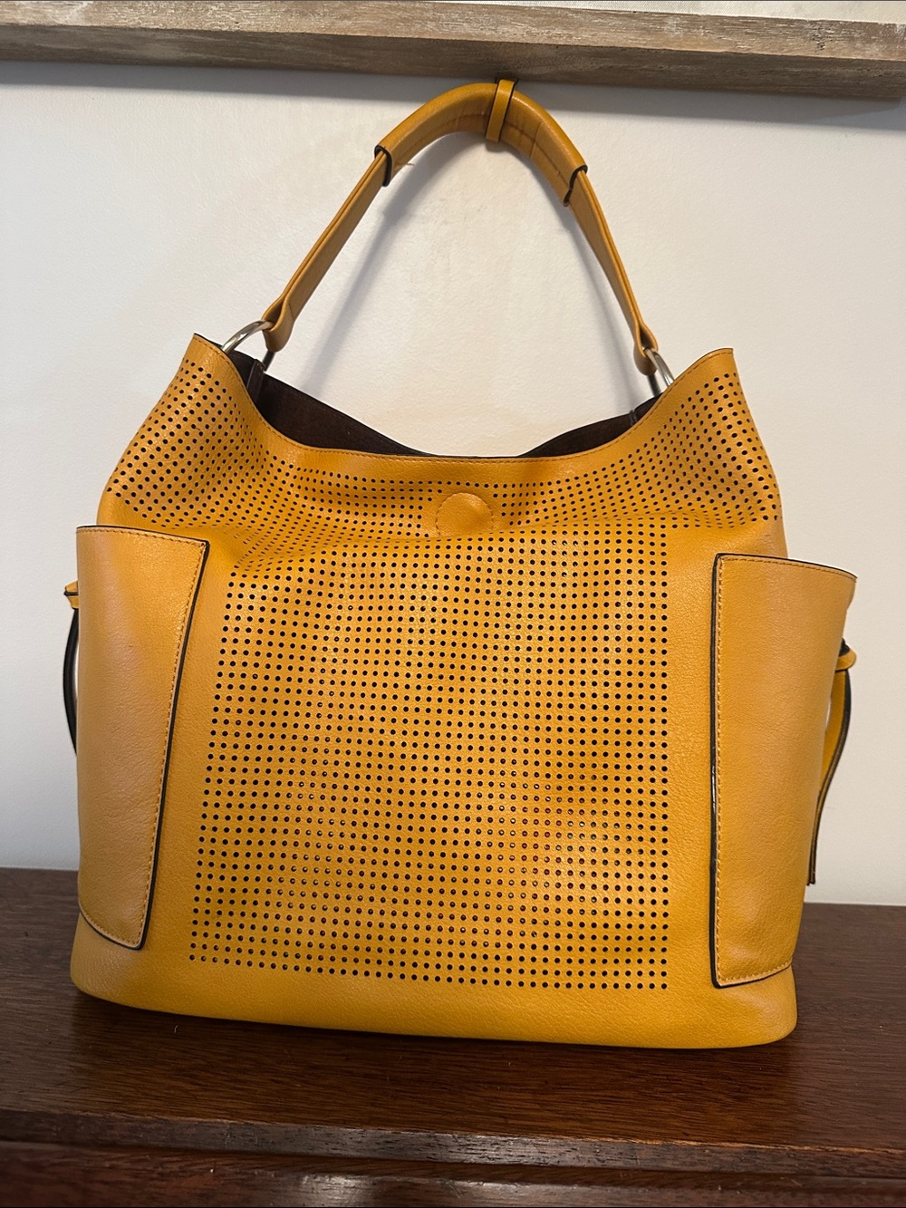 Yellow Perforated  Tote Bag
